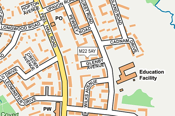 M22 5AY map - OS OpenMap – Local (Ordnance Survey)