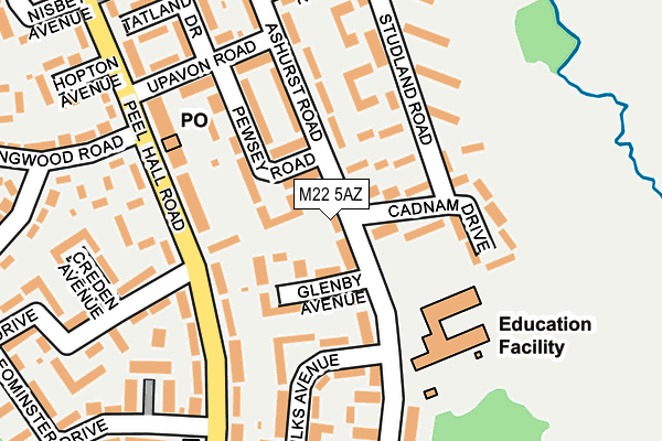 M22 5AZ map - OS OpenMap – Local (Ordnance Survey)