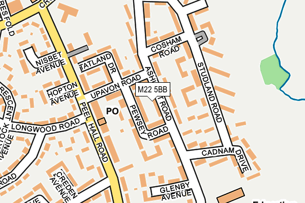 M22 5BB map - OS OpenMap – Local (Ordnance Survey)