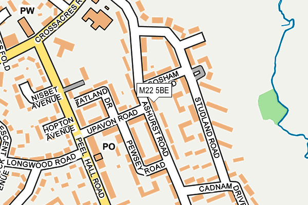 M22 5BE map - OS OpenMap – Local (Ordnance Survey)