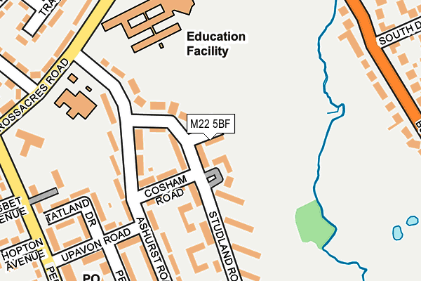 M22 5BF map - OS OpenMap – Local (Ordnance Survey)