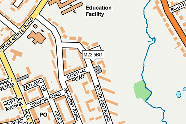 M22 5BG map - OS OpenMap – Local (Ordnance Survey)