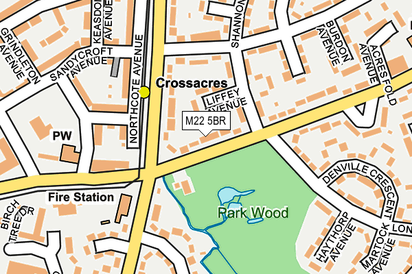 M22 5BR map - OS OpenMap – Local (Ordnance Survey)