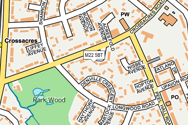 M22 5BT map - OS OpenMap – Local (Ordnance Survey)