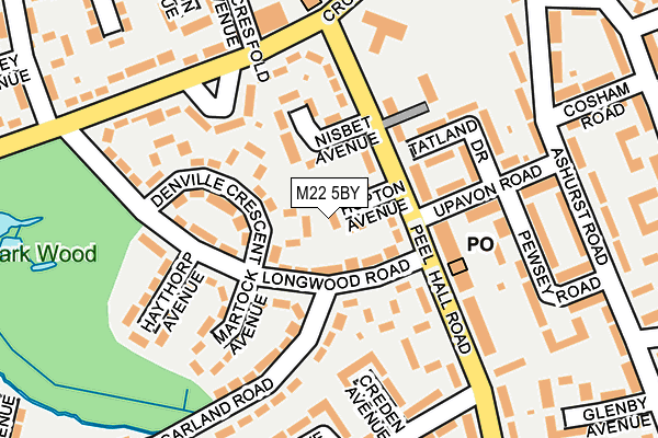 M22 5BY map - OS OpenMap – Local (Ordnance Survey)