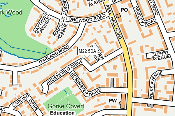 M22 5DA map - OS OpenMap – Local (Ordnance Survey)