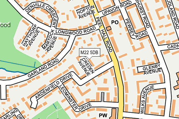 M22 5DB map - OS OpenMap – Local (Ordnance Survey)