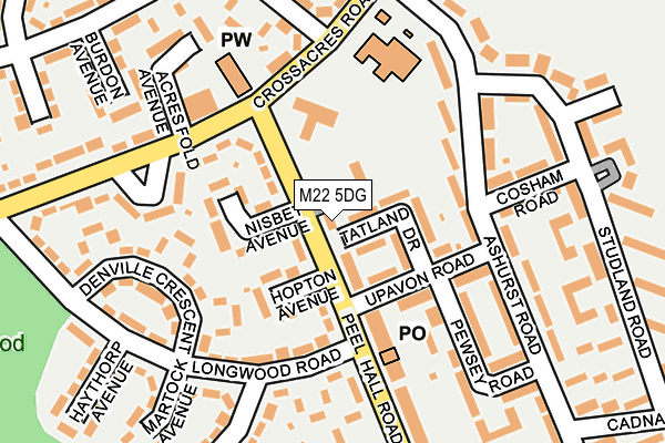 M22 5DG map - OS OpenMap – Local (Ordnance Survey)