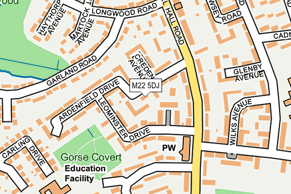 M22 5DJ map - OS OpenMap – Local (Ordnance Survey)