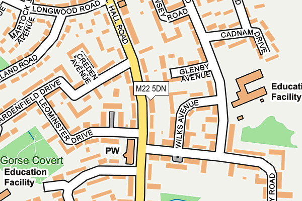 M22 5DN map - OS OpenMap – Local (Ordnance Survey)