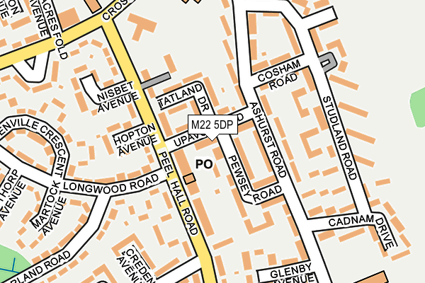 M22 5DP map - OS OpenMap – Local (Ordnance Survey)