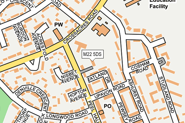 M22 5DS map - OS OpenMap – Local (Ordnance Survey)