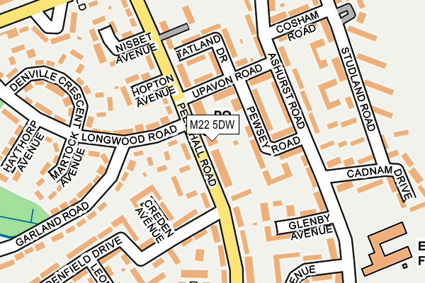 M22 5DW map - OS OpenMap – Local (Ordnance Survey)