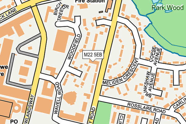 M22 5EB map - OS OpenMap – Local (Ordnance Survey)