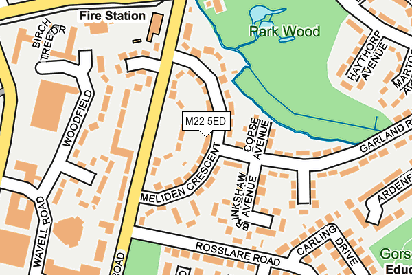 M22 5ED map - OS OpenMap – Local (Ordnance Survey)