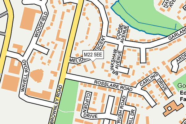 M22 5EE map - OS OpenMap – Local (Ordnance Survey)