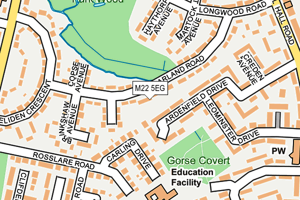 M22 5EG map - OS OpenMap – Local (Ordnance Survey)