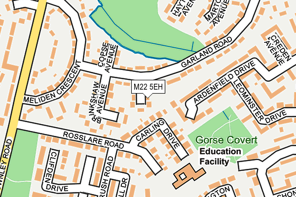 M22 5EH map - OS OpenMap – Local (Ordnance Survey)