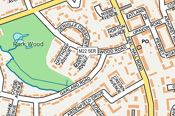 M22 5ER map - OS OpenMap – Local (Ordnance Survey)