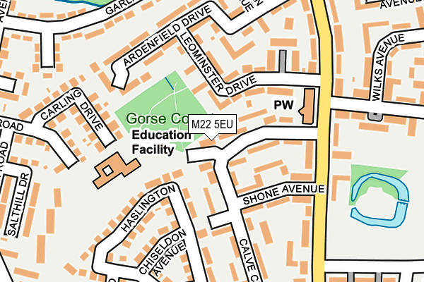 M22 5EU map - OS OpenMap – Local (Ordnance Survey)