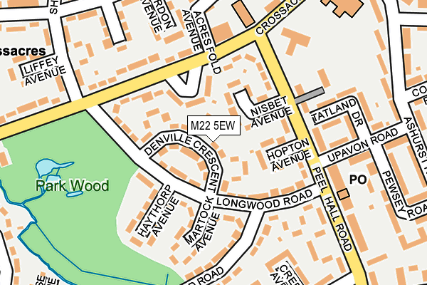 M22 5EW map - OS OpenMap – Local (Ordnance Survey)