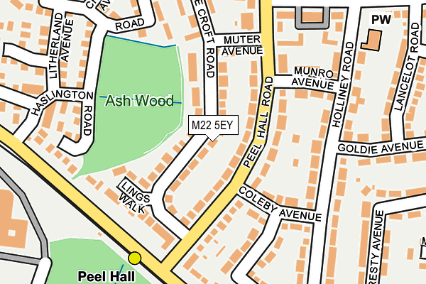 M22 5EY map - OS OpenMap – Local (Ordnance Survey)