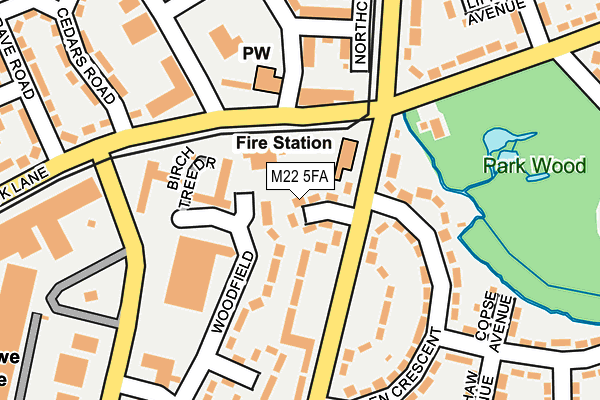 M22 5FA map - OS OpenMap – Local (Ordnance Survey)