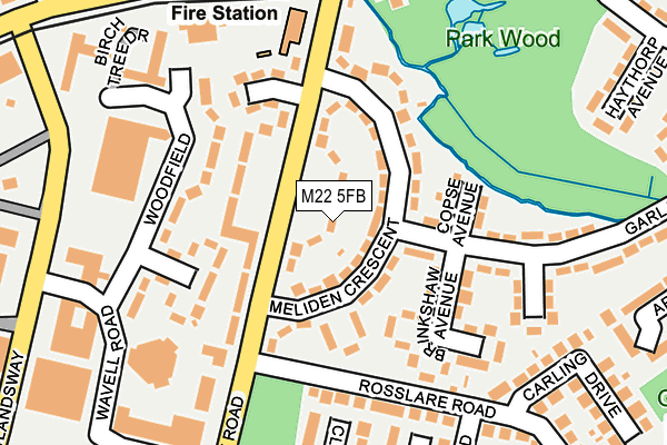 M22 5FB map - OS OpenMap – Local (Ordnance Survey)