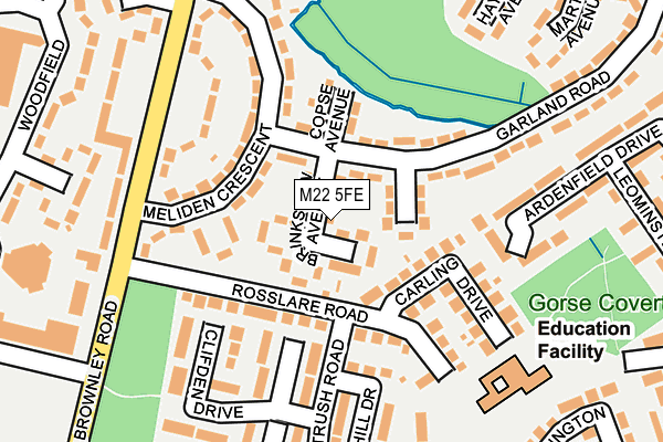 M22 5FE map - OS OpenMap – Local (Ordnance Survey)