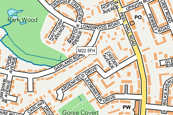 M22 5FH map - OS OpenMap – Local (Ordnance Survey)
