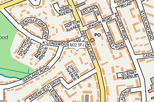 M22 5FJ map - OS OpenMap – Local (Ordnance Survey)