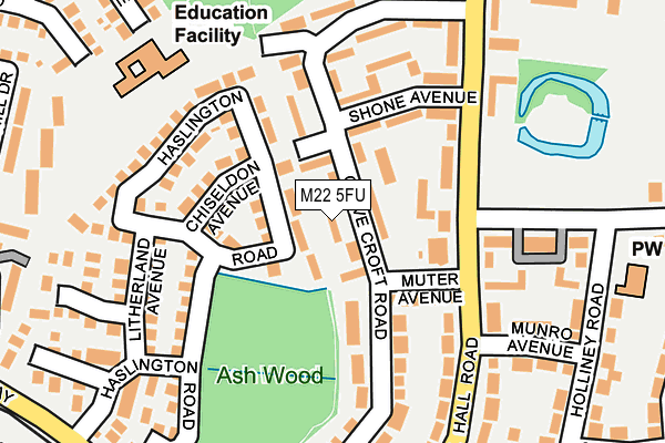 M22 5FU map - OS OpenMap – Local (Ordnance Survey)