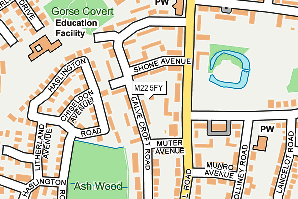 M22 5FY map - OS OpenMap – Local (Ordnance Survey)