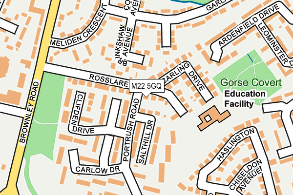 M22 5GQ map - OS OpenMap – Local (Ordnance Survey)