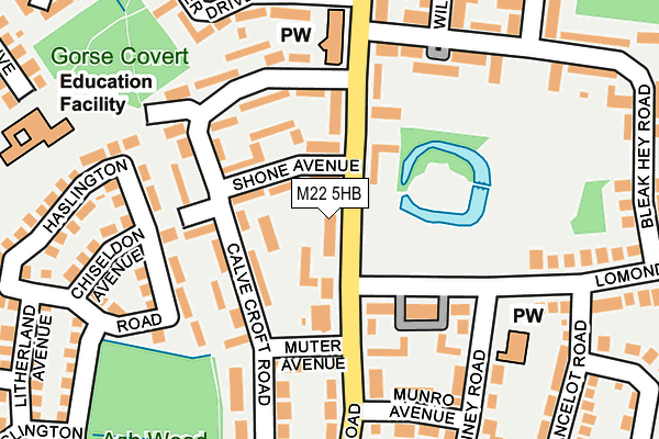 M22 5HB map - OS OpenMap – Local (Ordnance Survey)