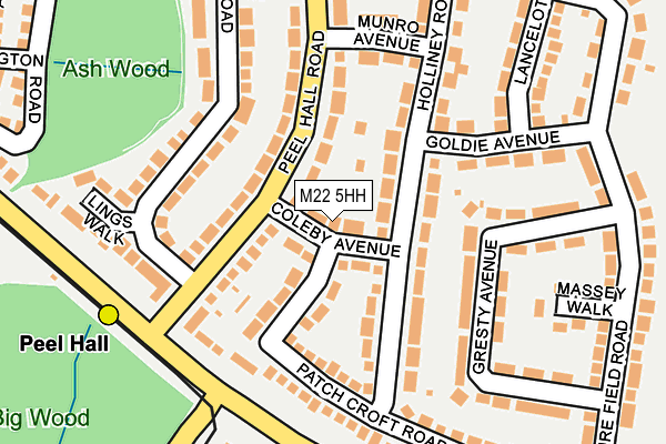 M22 5HH map - OS OpenMap – Local (Ordnance Survey)