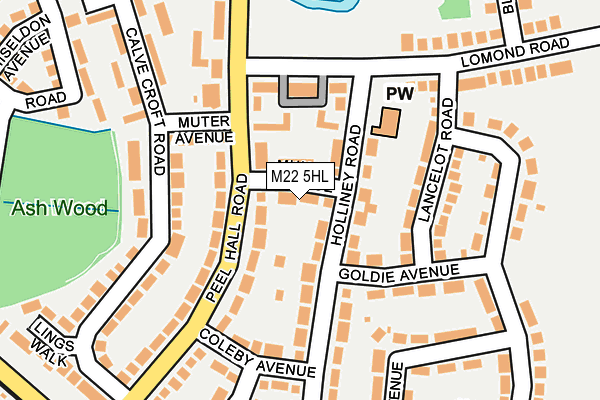 M22 5HL map - OS OpenMap – Local (Ordnance Survey)