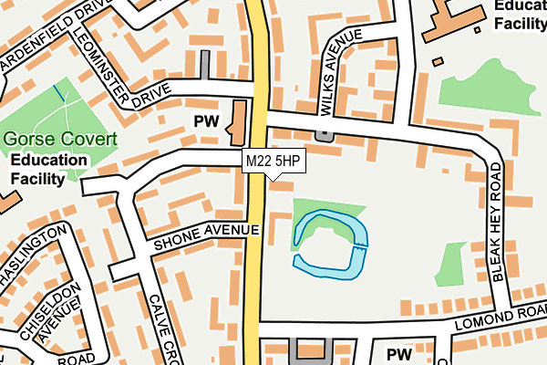 M22 5HP map - OS OpenMap – Local (Ordnance Survey)
