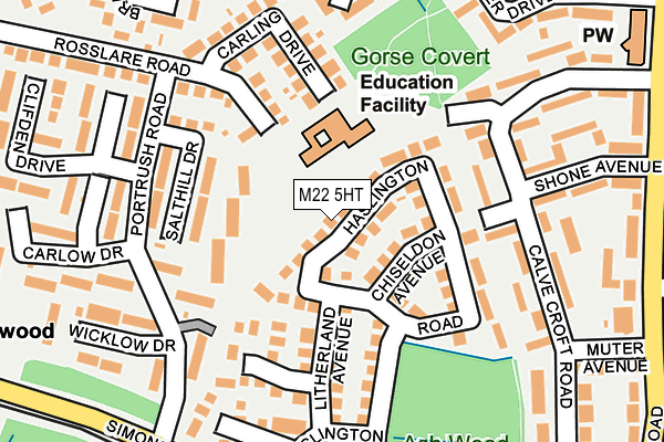 M22 5HT map - OS OpenMap – Local (Ordnance Survey)