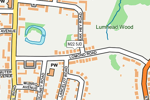 M22 5JD map - OS OpenMap – Local (Ordnance Survey)