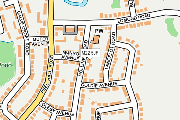 M22 5JF map - OS OpenMap – Local (Ordnance Survey)