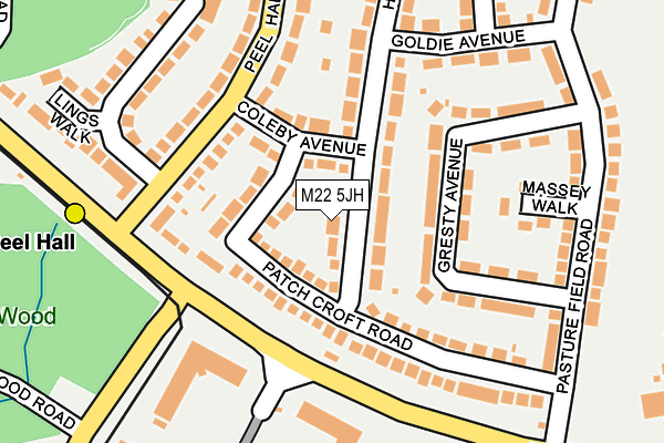 M22 5JH map - OS OpenMap – Local (Ordnance Survey)
