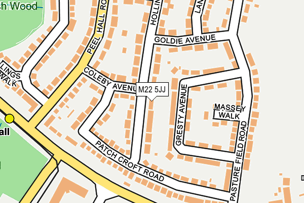 M22 5JJ map - OS OpenMap – Local (Ordnance Survey)