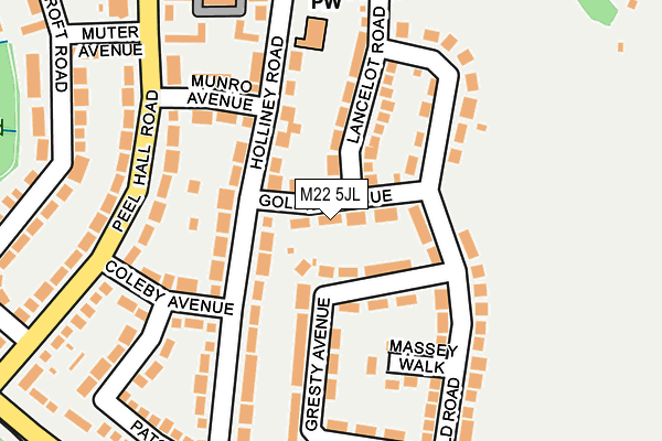 M22 5JL map - OS OpenMap – Local (Ordnance Survey)