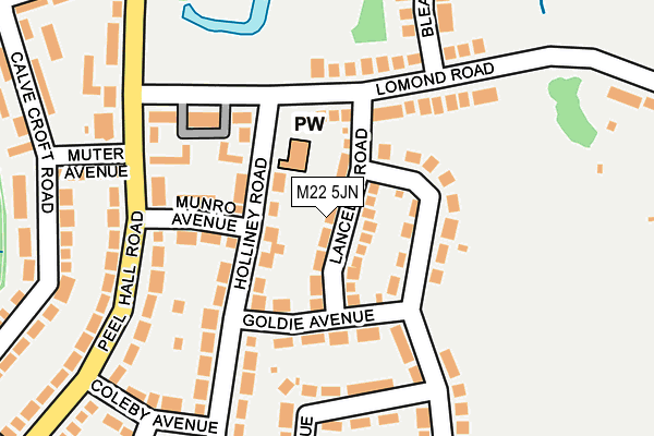 M22 5JN map - OS OpenMap – Local (Ordnance Survey)