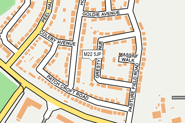M22 5JP map - OS OpenMap – Local (Ordnance Survey)