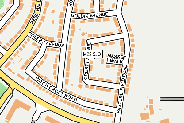 M22 5JQ map - OS OpenMap – Local (Ordnance Survey)