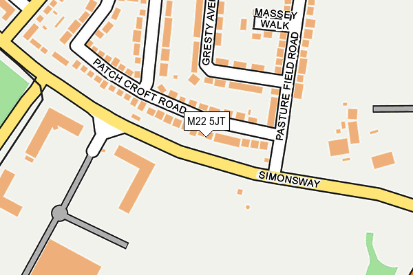 M22 5JT map - OS OpenMap – Local (Ordnance Survey)
