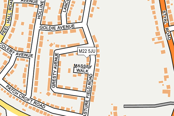 M22 5JU map - OS OpenMap – Local (Ordnance Survey)