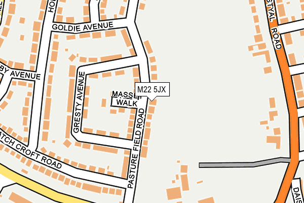 M22 5JX map - OS OpenMap – Local (Ordnance Survey)